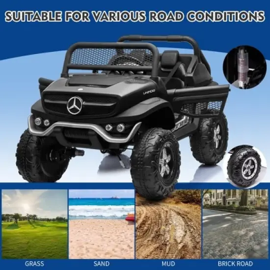 24V Ride On Truck Car for Kids 2 Seater Licensed Mercedes Benz Toddles Electric Car Ride On Toy with Remote Control image {4}
