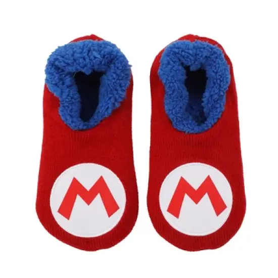 Super Mario Bros Mario Patch Red Slipper Socks image {1}