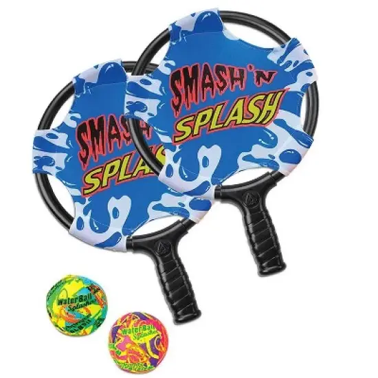 Swim Central 14.75" Smash 'N' Splash Paddle Ball Swimming Pool Game - Blue/White image {1}