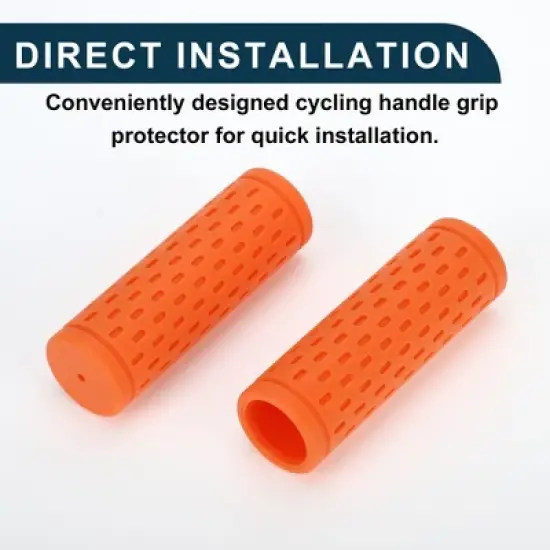 Unique Bargains Bike Handlebar Grips Covers 3.54" Orange 1 Pair image {5}
