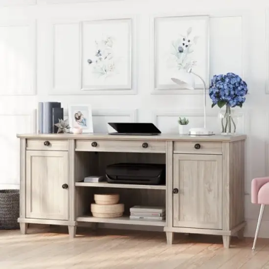 Hammond Storage Credenza Chalk Oak - Sauder image {1}