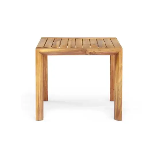 GDFStudio Ludwig Outdoor Acacia Wood 3 Piece Chat Set with Cushions image {6}