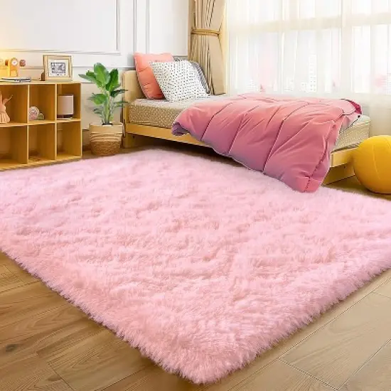 LOVEVOOK Area Rugs for Living Room Bedroom, Fluffy Shag Rugs, Modern Indoor Floor Carpet for Home Decor Aesthetic 4x6 Feet image {7}