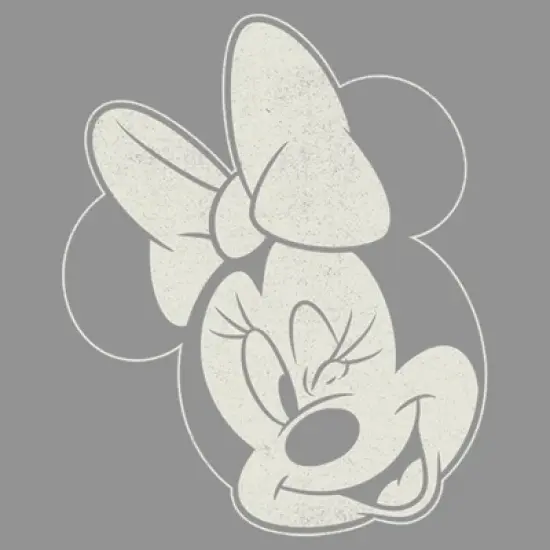 Junior's Mickey & Friends Distressed Minnie Wink Portrait T-Shirt image {6}