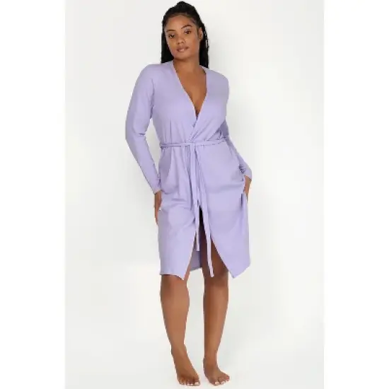 Smart & Sexy Comfort Cotton Rib Cardigan Robe image {8}