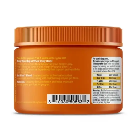 Zesty Paws Probiotic Pumpkin Flavor Dog Vitamin and Supplements - 90ct image {1}
