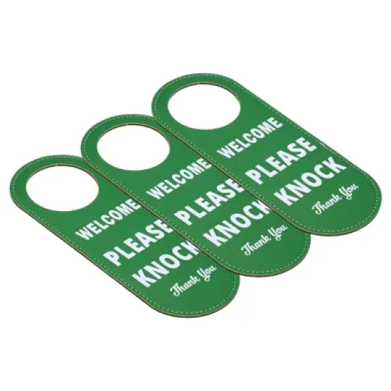 Unique Bargains PU Leather Waterproof Double-Side Office Meeting Privacy Door Hanger Sign image {8}