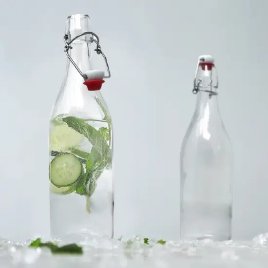 Nevlers Round Airtight Swing Top Bottles - Glass 33oz (6pk) image {1}