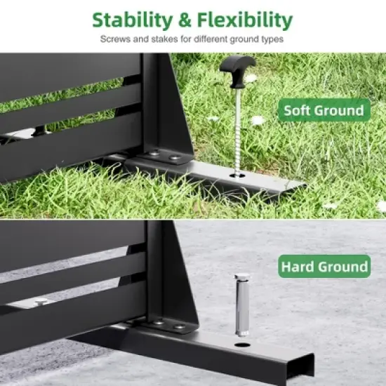 1-Piece 46.8in.W x 71.37in.H Black Outdoor Metal Screen Decorative Art Panel image {3}