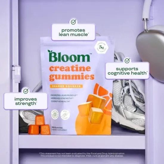 BLOOM NUTRITION Creatine Monohydrate Gummies - Orange Squeeze - 12ct image {2}