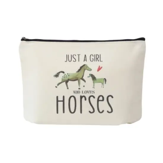 Unique Bargains Durable Horse Pattern Makeup Bag Beige 1 Pc image {5}
