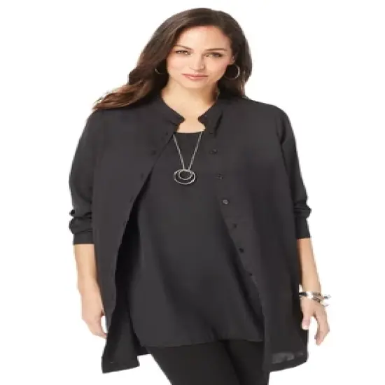 Jessica London Women&rsquo;s Plus Size Georgette Button Front Tunic image {3}