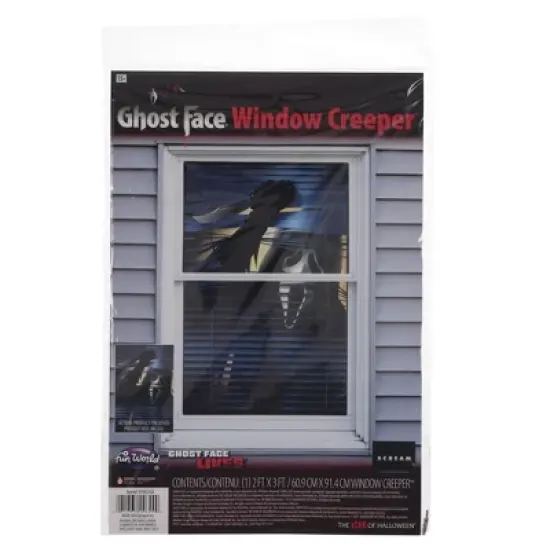 Funworld Ghost Face Window Creeper Halloween Decor image {1}