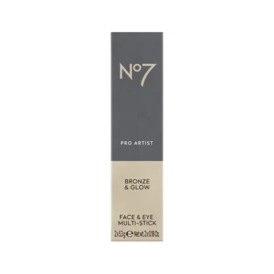 No7 Pro Artist Bronzer Highlighter Multistick Light Bronze + Champagne Glow - 0.21oz image {3}