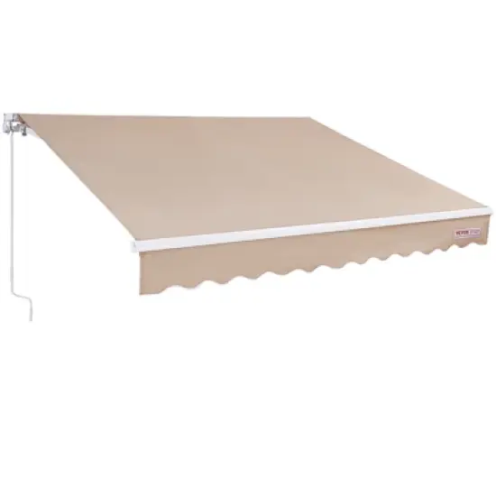 VEVOR Manual Retractable Awning, 12 x 10 ft Outdoor Patio Awning Retractable Sun Shade, Water-Resistant Patio Door Window Awning Sunshade Shelter image {8}