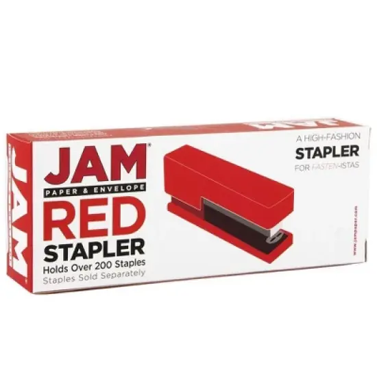 JAM Paper Modern Desk Stapler - Red: Office Supplies, Plastic, Clips & Fasteners, 1.12" Height, 2.5" Width image {2}