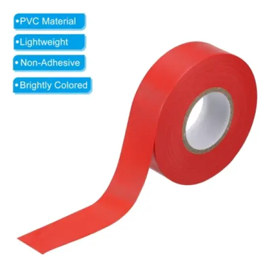 Unique Bargains PVC Non-Adhesive Flagging Tapes for Trail Outdoor 2 Pcs Red 1" x 147 ft image {3}