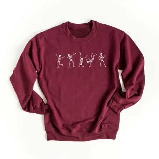 Simply Sage Market Women's Graphic Sweatshirt Dancing Skeleton image {4}