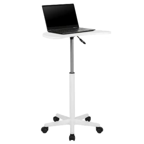 Emma and Oliver Sit to Stand Mobile Laptop Computer Desk - Portable Rolling Standing Desk image {14}
