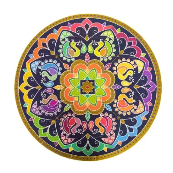 Kulture Khazana Rangoli Mandala Bundle Coloring and Sticker Book with Rangoli Mandala Circular Floor Puzzle - 48pc image {2}