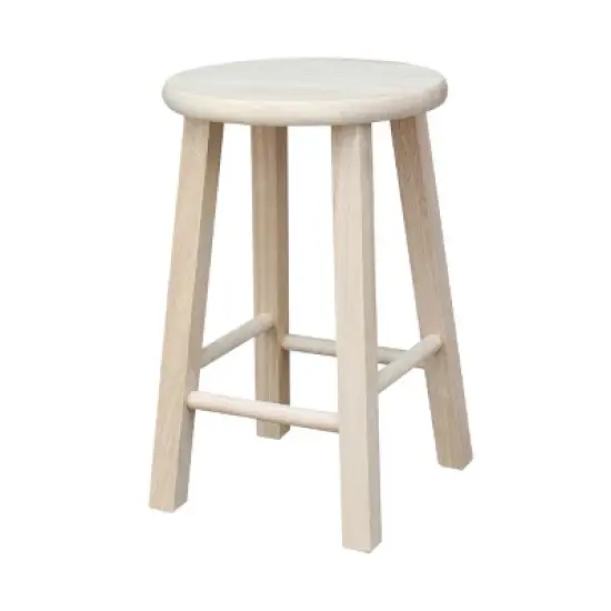 Round Top Barstool Unfinished - International Concepts image {6}
