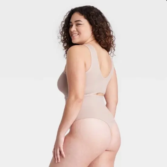 Women's Cut Out Bodysuit - Colsie&trade; Beige image {4}