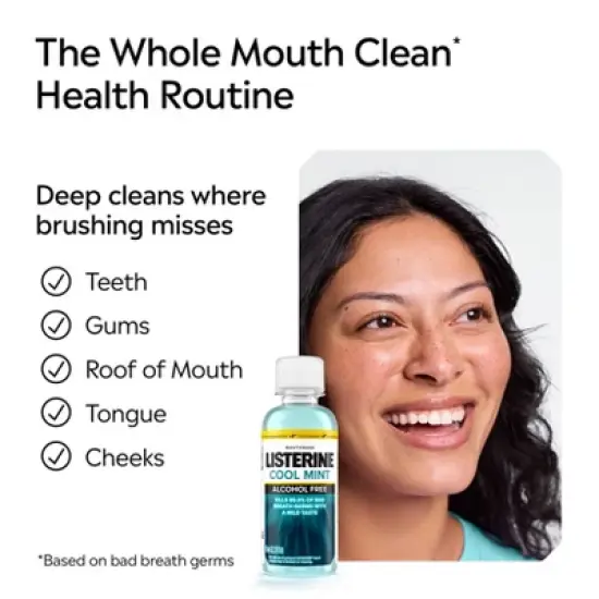 Listerine Coolmint Zero Alcohol Mouthwash, Trial size - Trial Size - 3.2oz image {4}