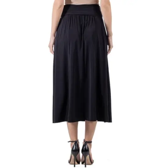 24seven Comfort Apparel Womens Foldover Maxi Skirt With Pockets image {2}