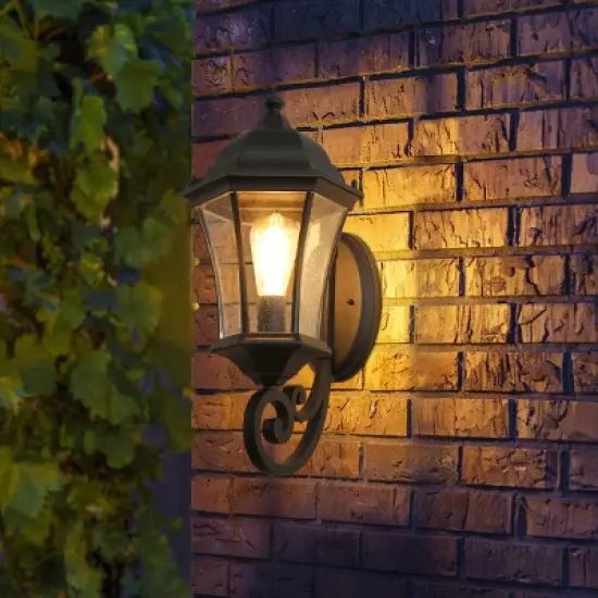 Aluminum Light Fixtures LED Outdoor Wall Lights Light That Comes On Automatically At Night Waterproof Vintage Glass Sconce-The Pop Home image {2}