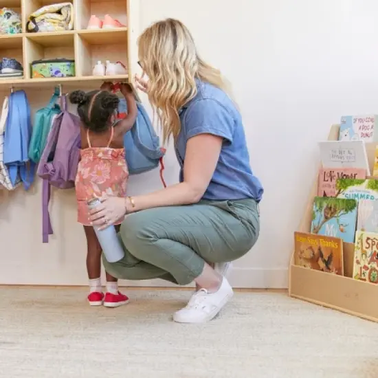 ECR4Kids 10-Section Hanging Coat Locker with Shelf image {5}