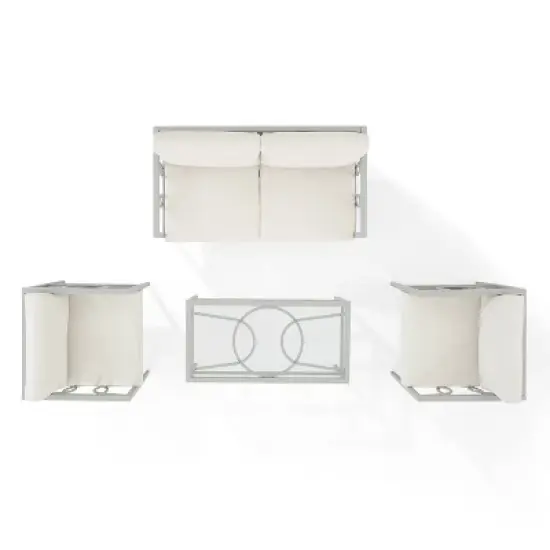 Ashford 4pc Outdoor Metal Conversation Set - Cream - Crosley image {8}