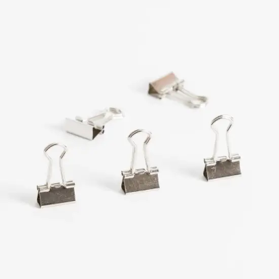 U Brands 60ct Mini Binder Clips Silver: Small Office Clips, Steel Fasteners, Stationery Supplies image {2}