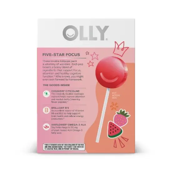 OLLY Brainy L'OLLY Pops - Focus Buddies Lollipops - 25ct image {8}
