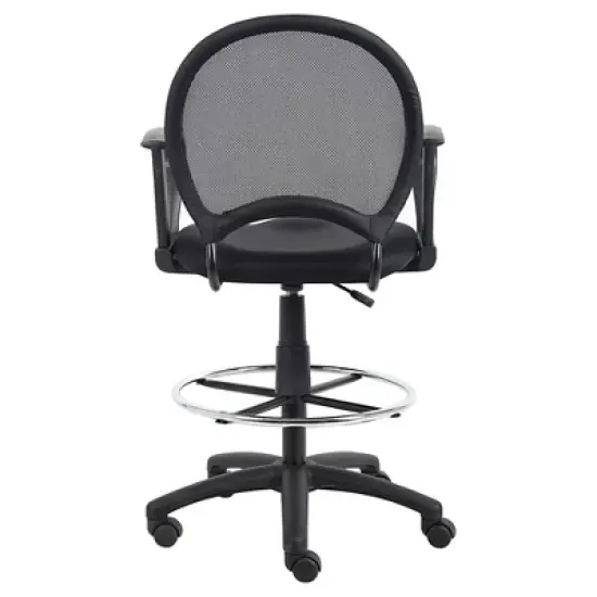 Mesh Drafting Stool with Loop Arms Black - Boss Office Products image {2}