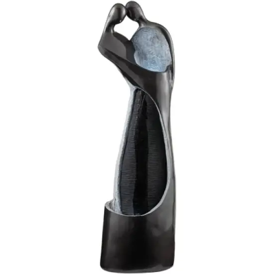 Modern Couple 47" High Large Indoor Outdoor Decor Black Resin Floor Fountain with Light LED Standing Outside Garden Patio Yard image {7}
