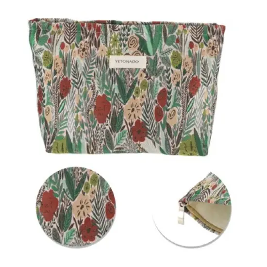 Unique Bargains Portable Embroidery Flower Makeup Bag 1 Pc image {3}