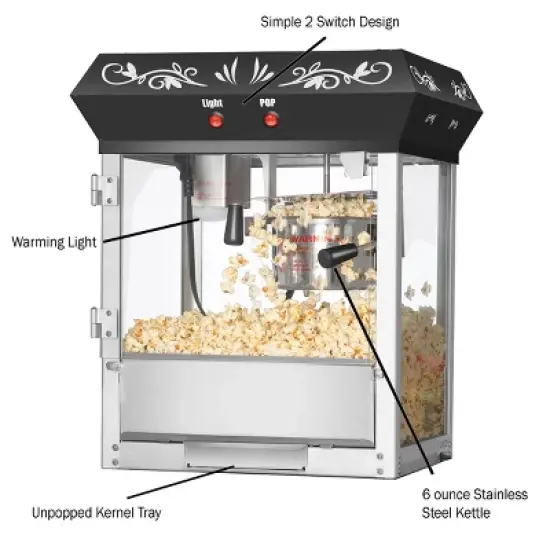Great Northern Popcorn Popper Machine, Black image {2}