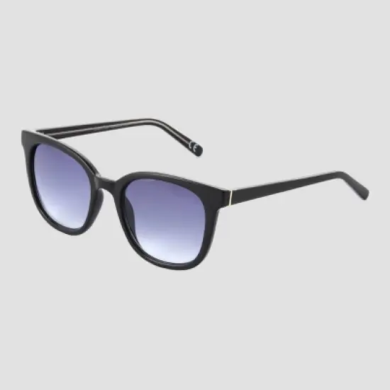 Women's Crystal Plastic Square Sunglasses - Universal Thread&trade; Black image {1}
