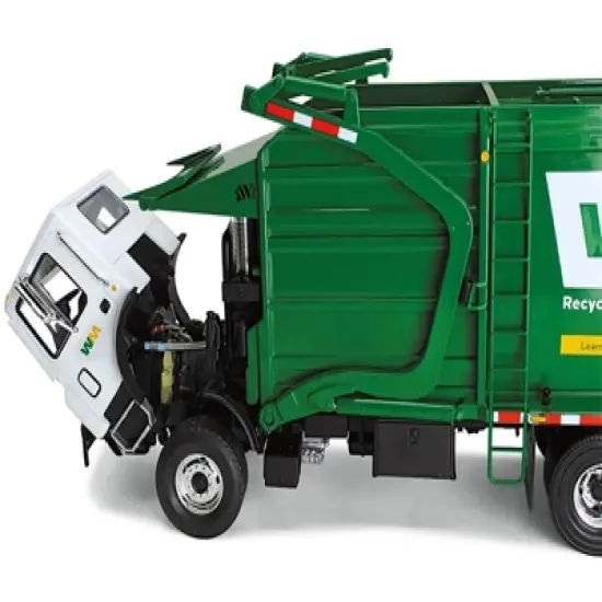 Mack TerraPro "Waste Management" Garbage Truck w/Wittke Front Load White & Green w/Garbage Bin 1/34 Diecast Model by First Gear image {4}