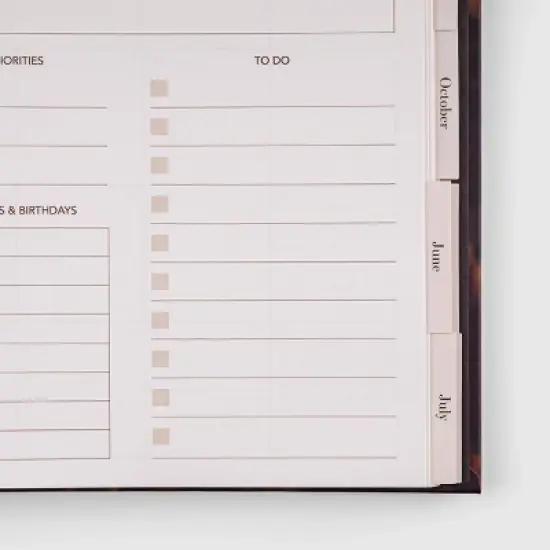 Pulsar Eco Products 2025-2026 15 Months 11"x9.5" Hardcover Large Spiral Planner Tortoise Shell image {5}