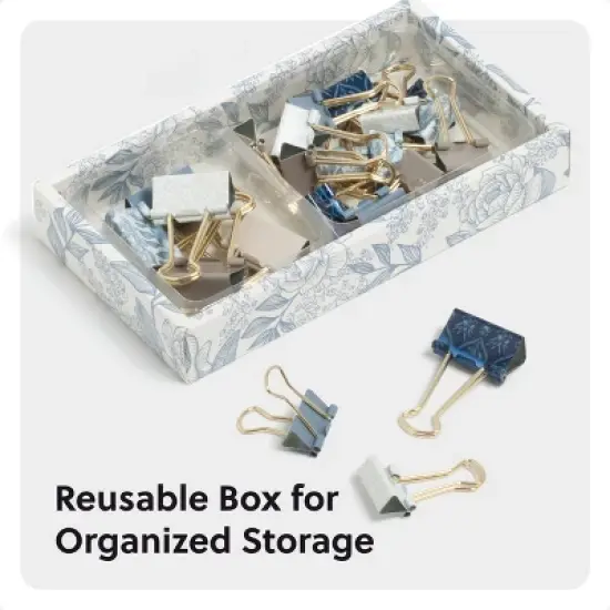 U Brands 24ct Binder Clip Set Ornate Florals image {5}