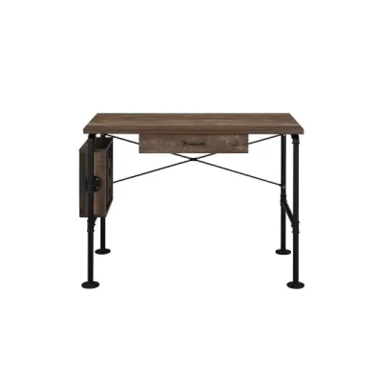 Endang Writing Desk Weathered Oak/Black - Acme Furniture image {2}