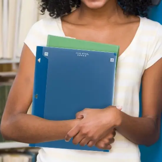 Mead Five Star 2 Pocket Plastic Folder (Colors May Vary): Polypropylene, 3 Hole Punched, 50 Sheet Capacity, Multicolor image {7}