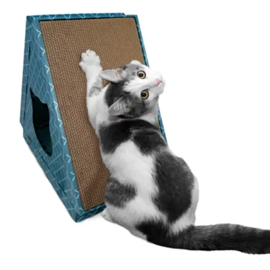 FurHaven Corrugated Tent Cat Scracter House with Catnip image {5}