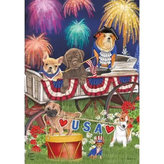 Briarwood Lane Garden Flag 12x18 For Outdoor Patriotic Pups Fourth of July Garden Flag Flags For Outside image {2}