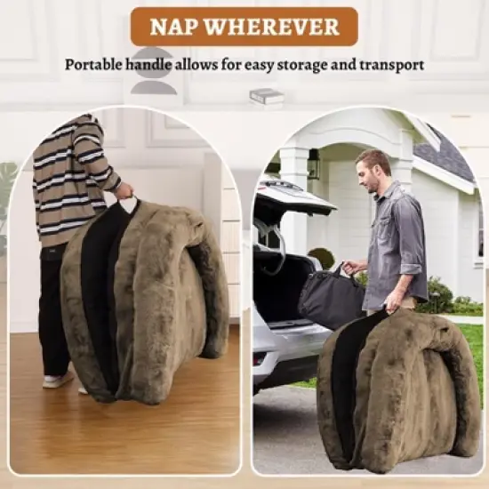 Human Sized Dog Bed for People Adults, Foldable Dog Bed for Humans, 71"x43"x10" Giant Dog Bed with Removable Cover, image {3}