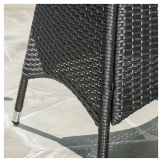 Georgina 3pc Wicker Patio Bistro Set with Cushions - Gray - Christopher Knight Home image {2}