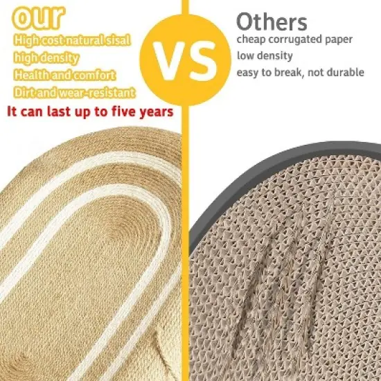 24in extra large sisal cat scratching board, no chipping and scratching resistant hemp rope cat bed integrated cat claw plate basin large cat image {5}