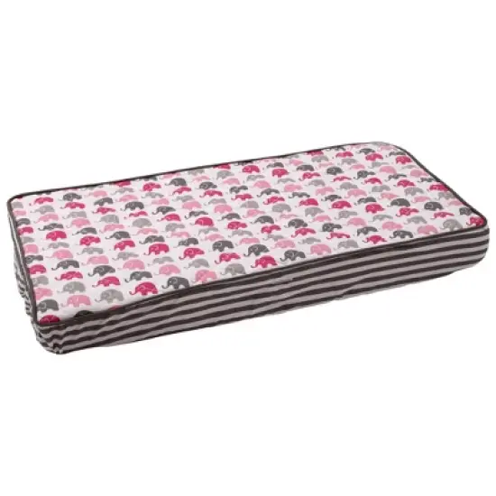 Bacati - Elephants Pink/Fuschia/Gray Mini Elephants Quilted Top Changing Pad Cover image {8}