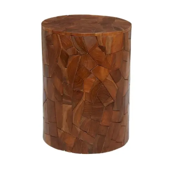 Contemporary Teak Wood Accent Table Dark Brown - Olivia & May image {4}